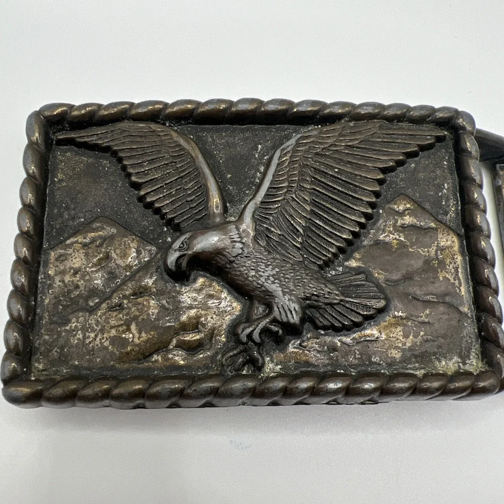 Vintage Levis‎ Flying Eagle Belt Buckle Approx 2 x 3 Rectangle